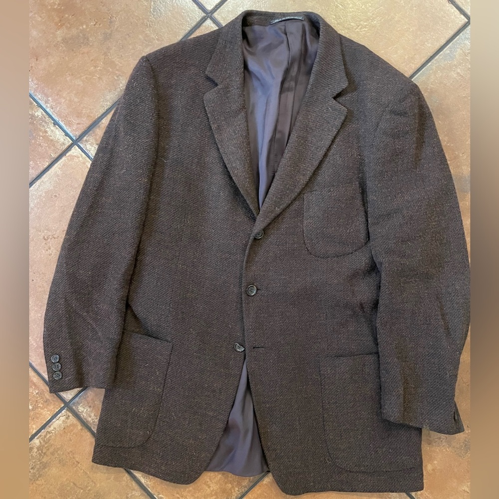 Ermenegildo Zegna‎ Soft Vintage Patch Pocket Tweed Sport Jacket in Brown 44 L